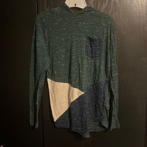 Rebel Star Mens Hooded Long Sleeve Shirt